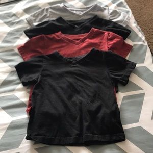 4 v-neck tee shirts